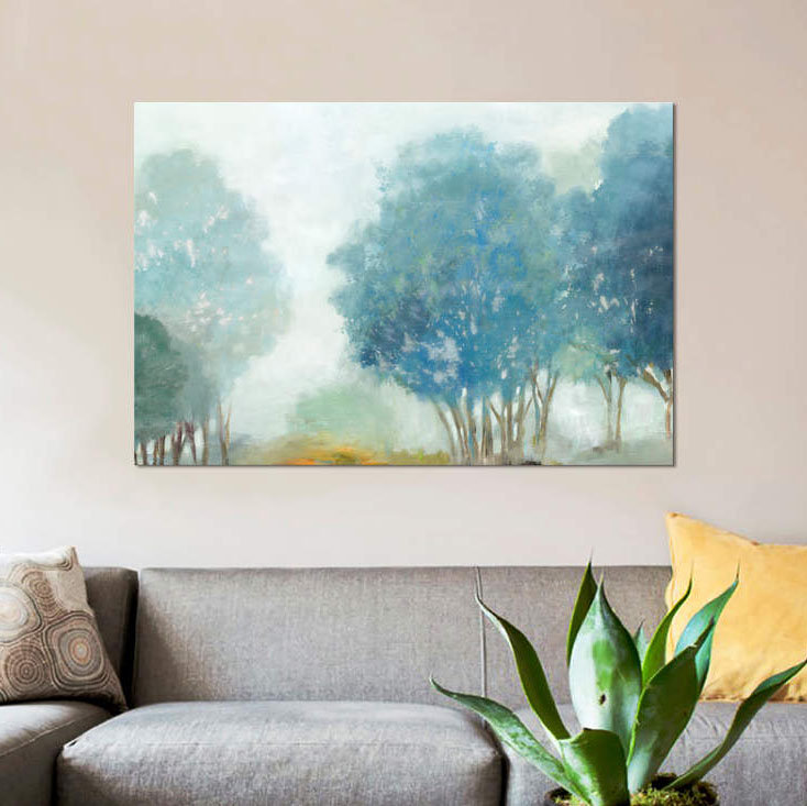 «Blueberry Hill», reproduction sur toile, H 26 po x l 40 po x P 1,5 po, Toile tendue, Pas de tapis