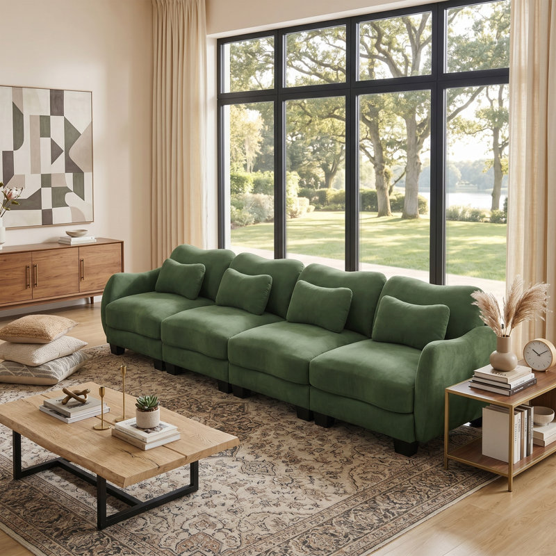 Luxueux canapé surdimensionné en chenille avec design ergonomique et confort semblable à un nuage - Canapé modulaire facile à assembler pour une vie moderne