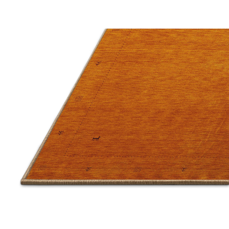 Tapis contemporain orange, Rectangle 2 pi x 4 pi