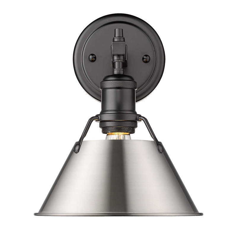 Felda Dimmable Steel Vanity Light, Matte Black, Pewter, 1 Lights