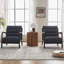 Chaise d'appoint rembourrée en bois massif de 25,6 po de largeur Mid-Century (ensemble de 2)-934614660