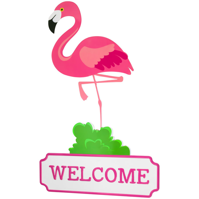 Décoration murale Flamingo Welcome