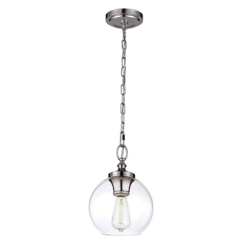 Matthew 1 - Light Polished Nickel Sphere Pendant