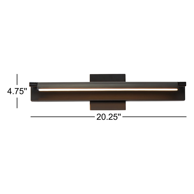 Applique murale encastrée DEL Delica, Noir mat, H 4,75 po x l 20,25 po x P 6 po