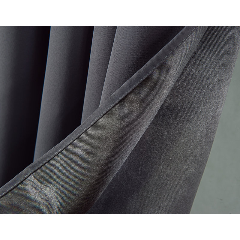 Twilight Blackout Thermal Rod Pocket Single Window Curtain Panel, Charcoal, 54" W x 84" L