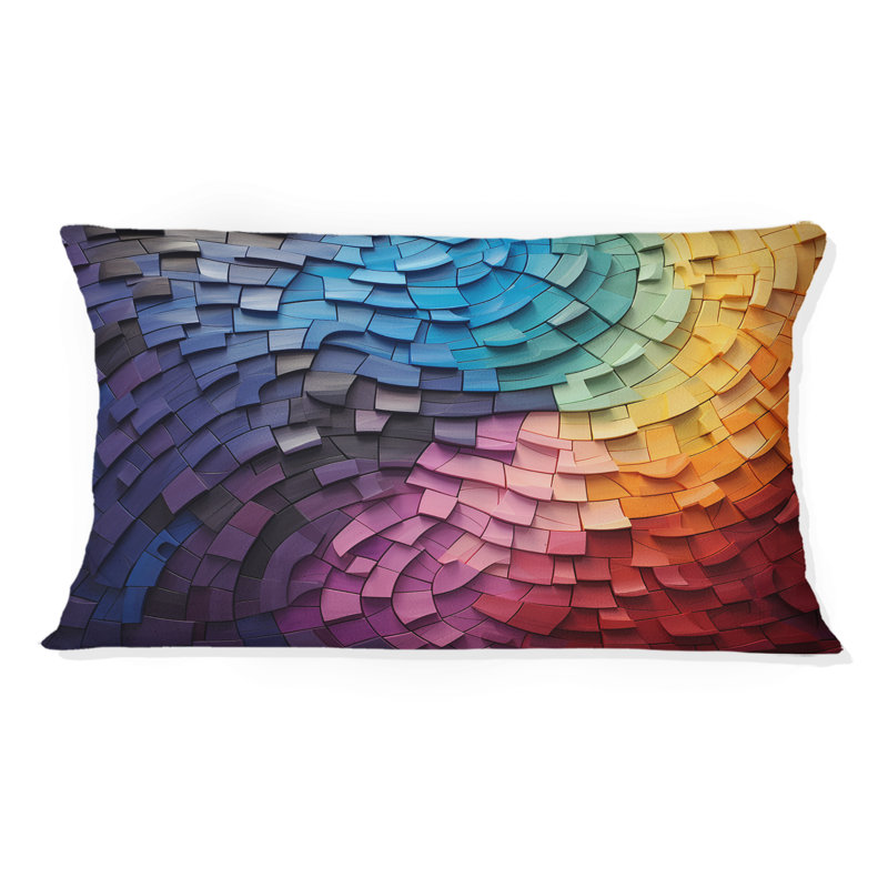 Abstract Rainbow Colorful Arch Collage - Rainbow Printed Throw Pillow