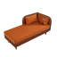 Canapé de rangement 65 po en polyuréthane brun et velours orange-129381570