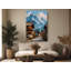 Impression sur toile Alpine Village, peinture de paysage de montagne rustique, décoration murale de chalet européen, paysage de sommet enneigé pour chalet ou bureau à domicile-971205263
