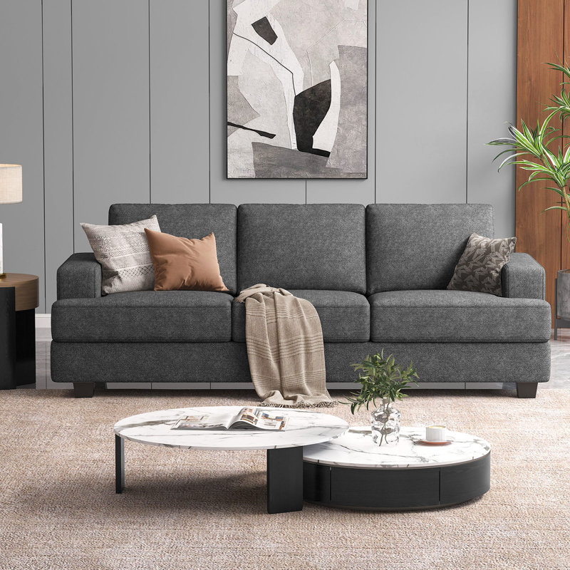 Canapé rembourré Brooklington, Polyester gris