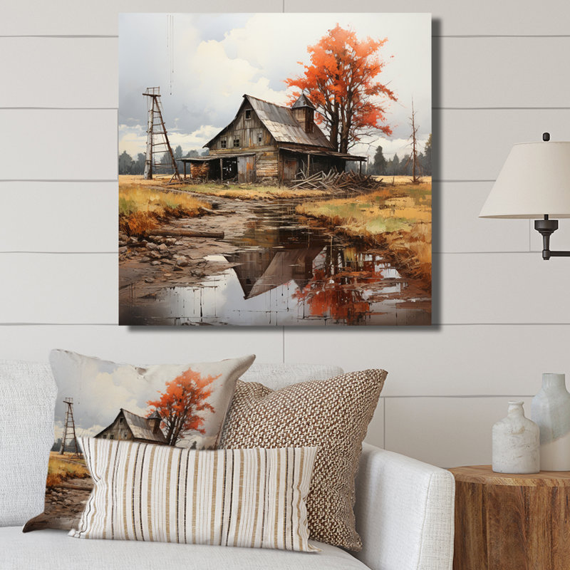 Art mural sur toile Barns, 44" H x 44" W, Toile tendue