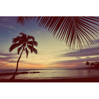 Tropical Sunset 1 Piece Wrapped Canvas Wall Art