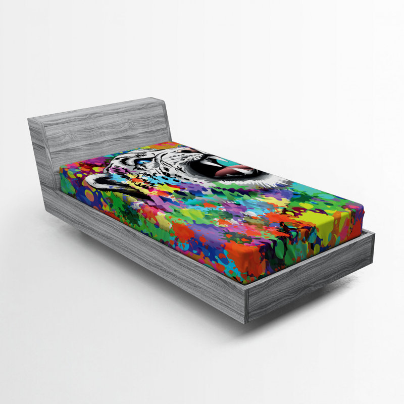 Microfiber Abstract Fitted Sheet, Twin XL Fitted Sheet