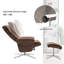 Fauteuil inclinable pivotant avec repose-pieds en similicuir-283934293