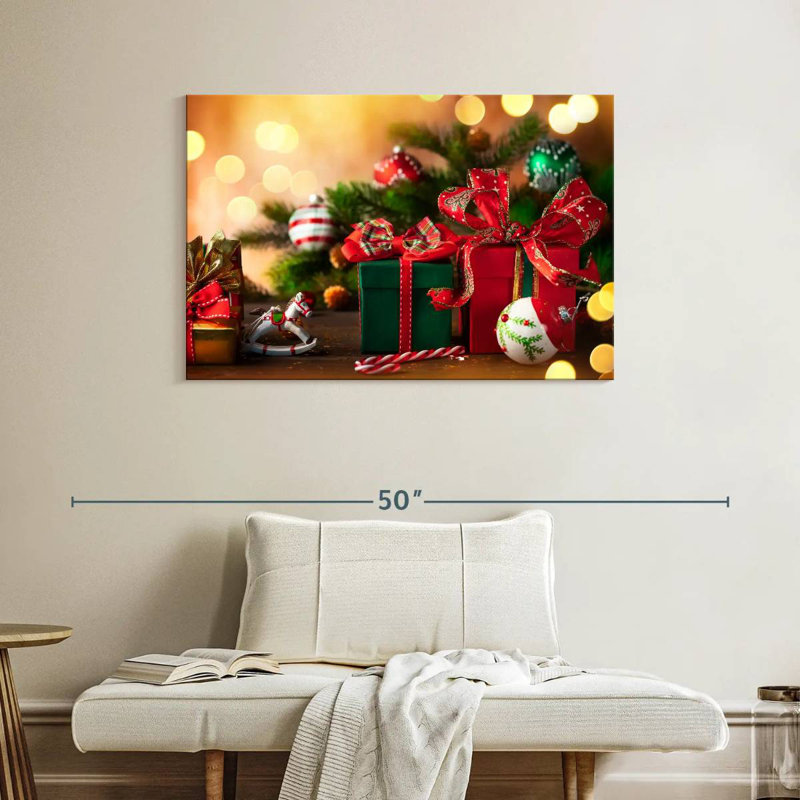Cadeaux de Noël, H 26 po x l 39 po