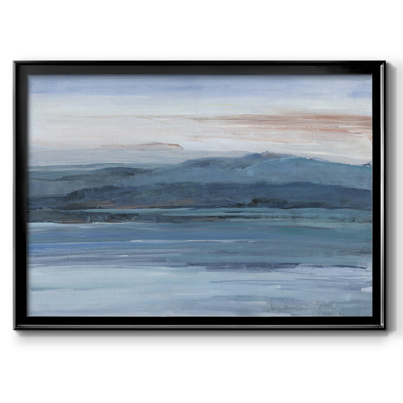 Across The Lake - Toile tendue avec châssis encadré, H 18 po x l 26 po x P 1,5 po, Noir