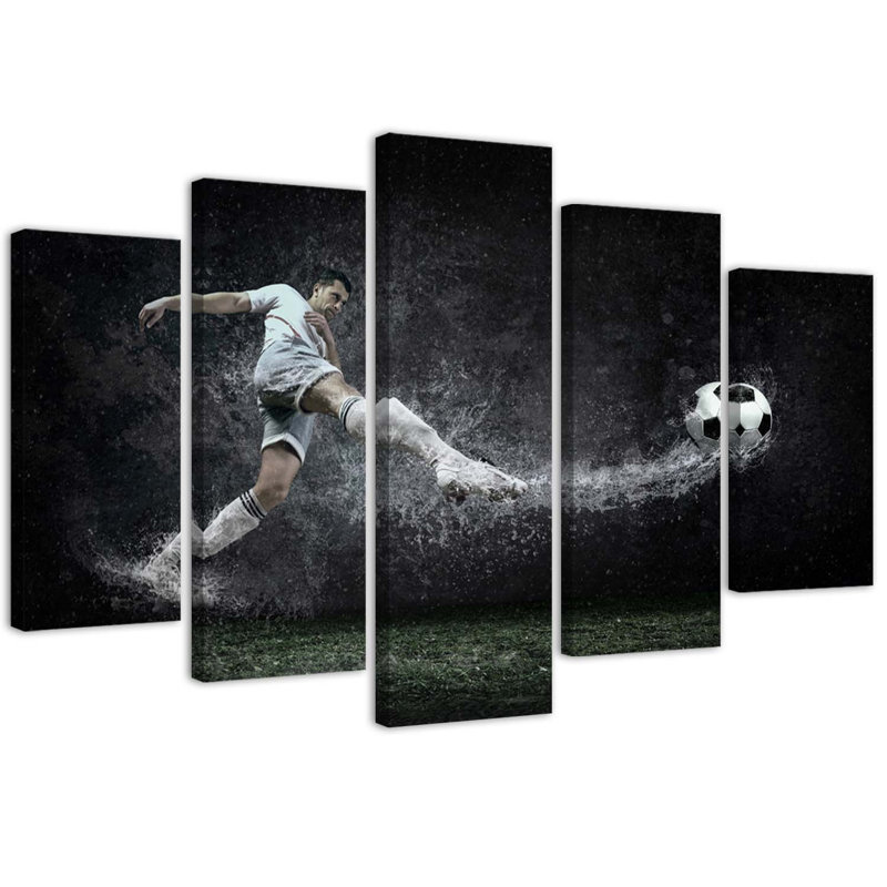 Football - 5 Piece No Frame Print on Canvas