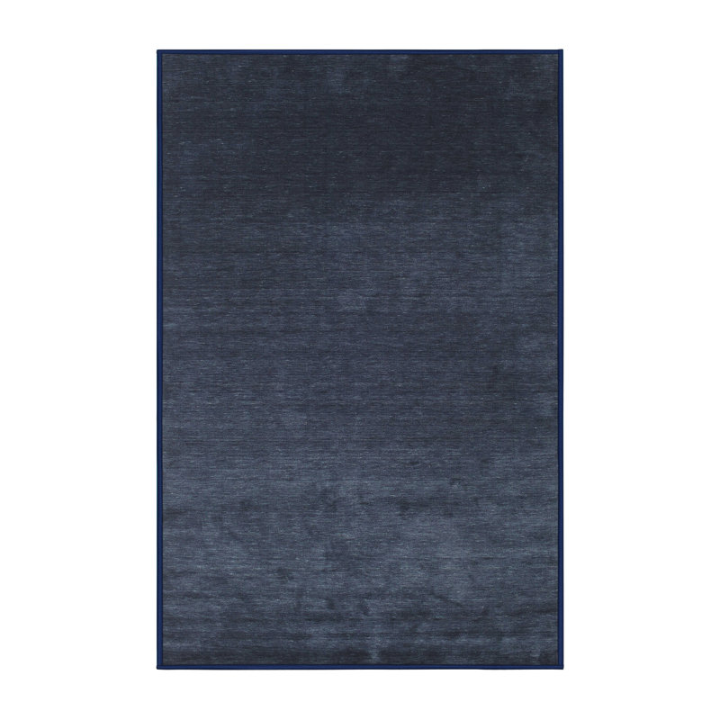 Tapis contemporain bleu marine, Rectangle 5 pi x 7 pi