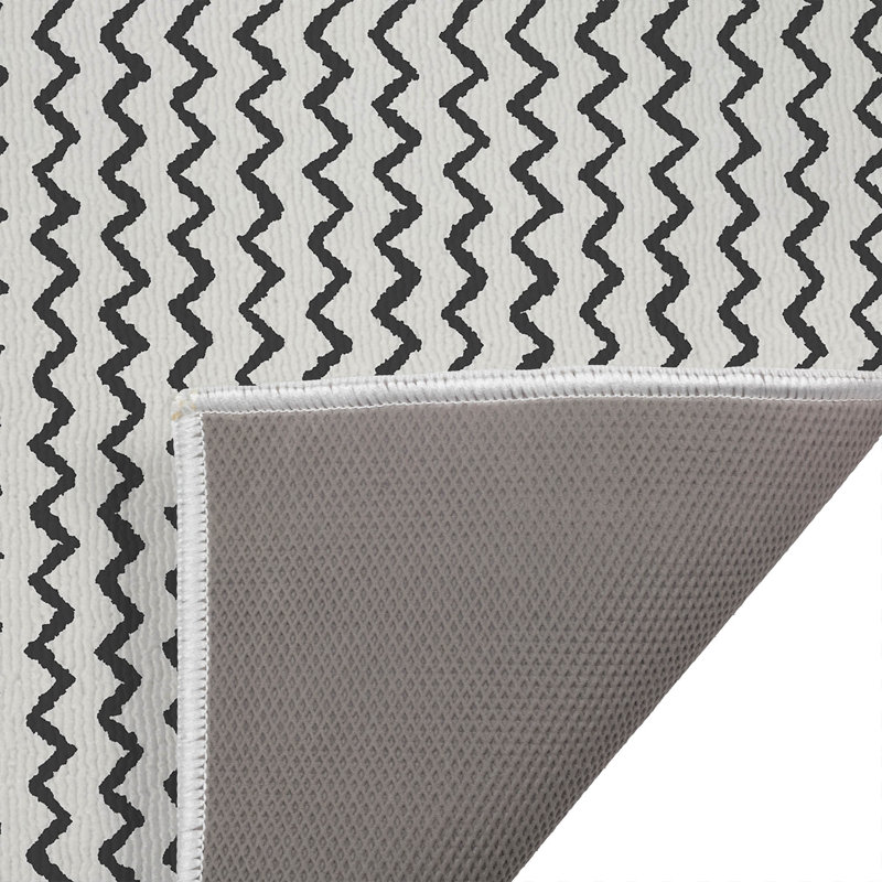Chevron Wave Outdoor Doormat, 21" W x 34" L, Ivory