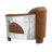 Full Grain Genuine Leather Accent Arm Chair with Nailhead Trim -1388263890