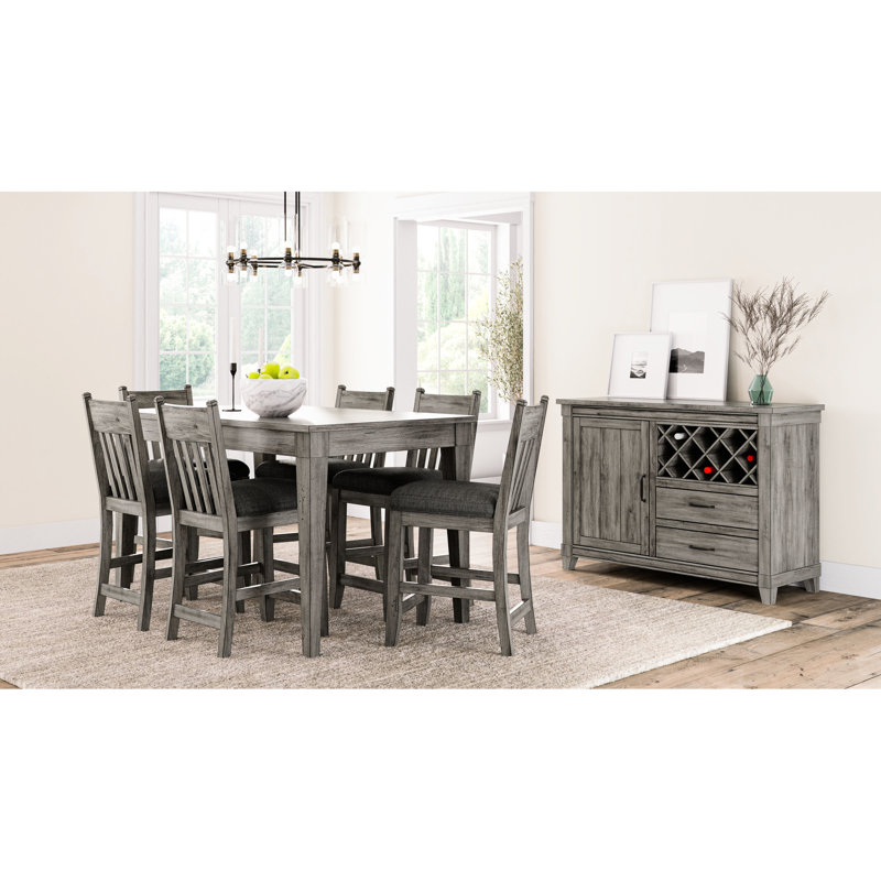 Rustic Grey Counter Height Dining Table, 60 Inches Long, 36 Wide, Solid Wood + Integrated 60" Long Woodworking 36" , Build And Create