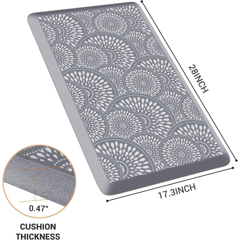 Tapis de cuisine en mousse Comfort, Gris, 28" x 17.3"