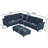 "102.56" W Reversible Sectional Sofa with Corner Seat & Extended Bench-150495495
