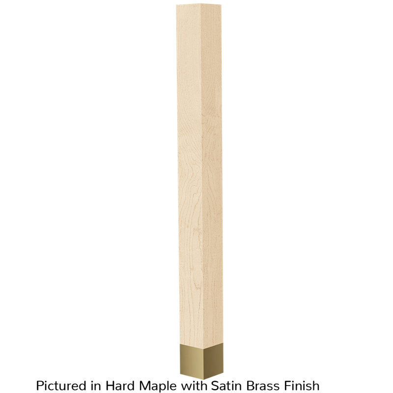Hakan Table Leg, 35.25" H x 3" W x 3" D, Satin Brass