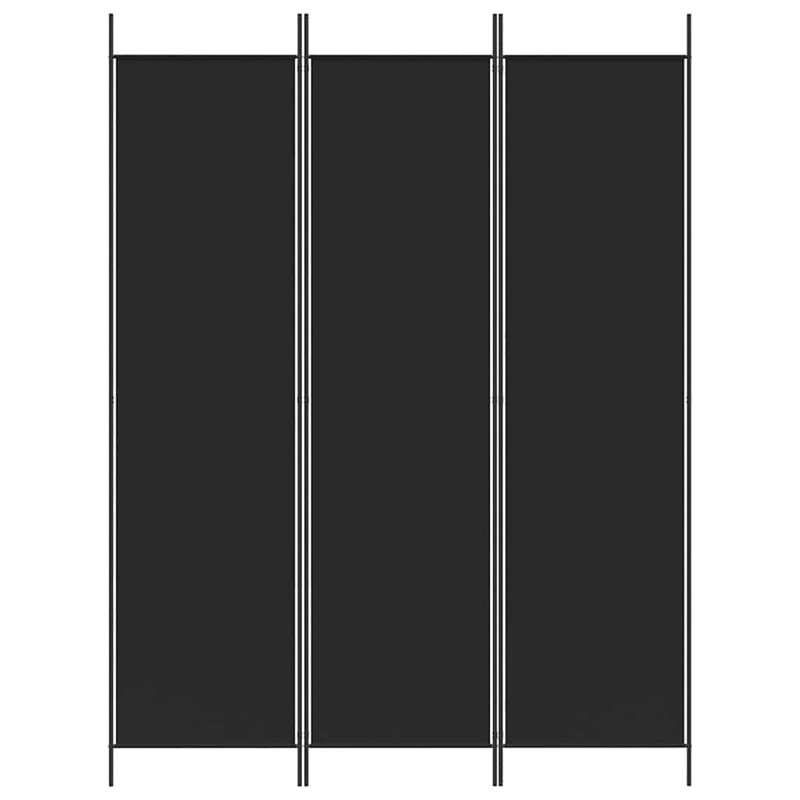 vidaXL 3-Panel Room Divider Black 59.1"x78.7" Fabric, 3, 78.74" H x 59.06" W, Black