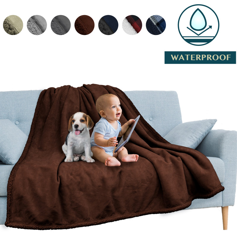 Couverture en molleton doux et imperméable , Brun