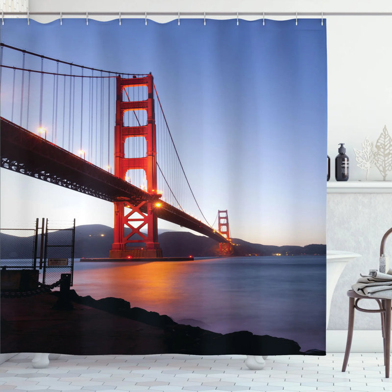 Shower Curtain with Hooks Included, 75" H x 69" W