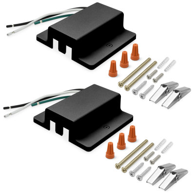 Auvent flottant Luxrite H-Track, auvent d'alimentation H-Track Lighting, compatible avec un circuit standard 120 V à 3 fils, paquet de 2 noir