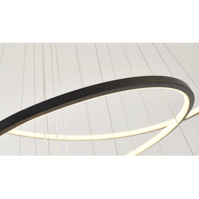 Modern 6 Light LED Halo Chandelier