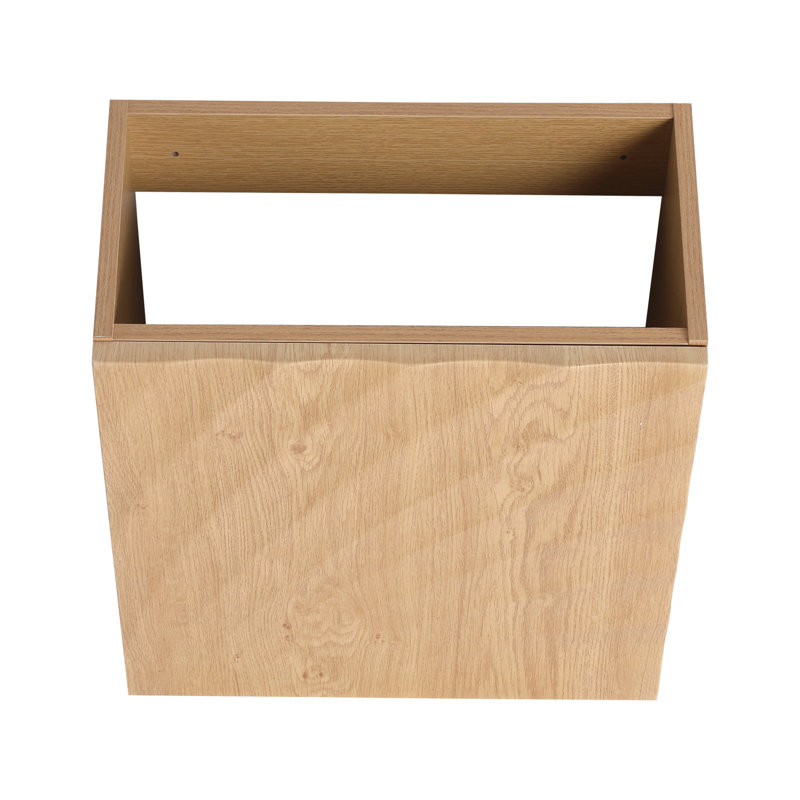 Meuble-lavabo mural 18,5 po avec lavabo en résine, porte simple à fermeture douce, bois naturel, conçu pour optimiser l'espace