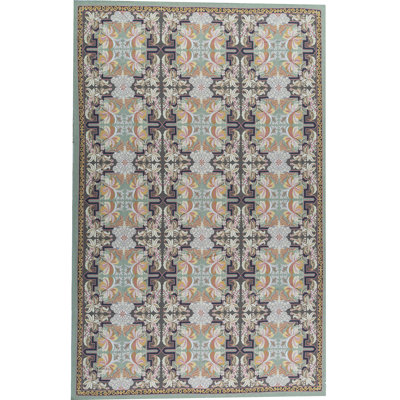 Hand-Knotted High-Quality Green and Green Area Rug