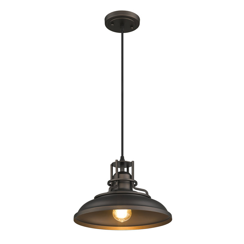 Farmhouse Pendant Light,Barn Vintage Hanging Light Fixture for Kitchen Island, Adjustable Height with Oil Rubbed Bronze Finish