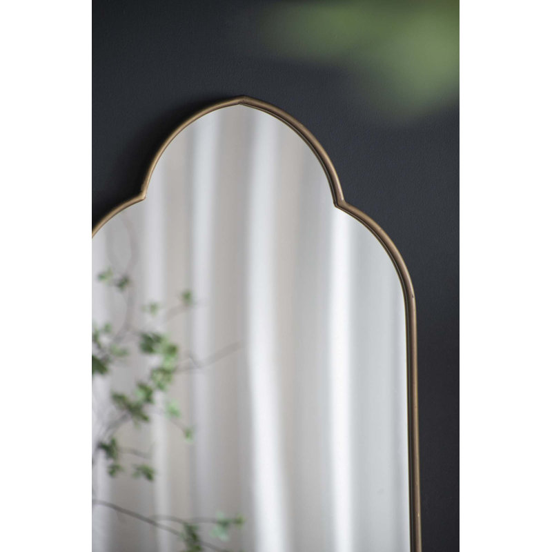 Miroir mural champagne doré avec bords entaillés