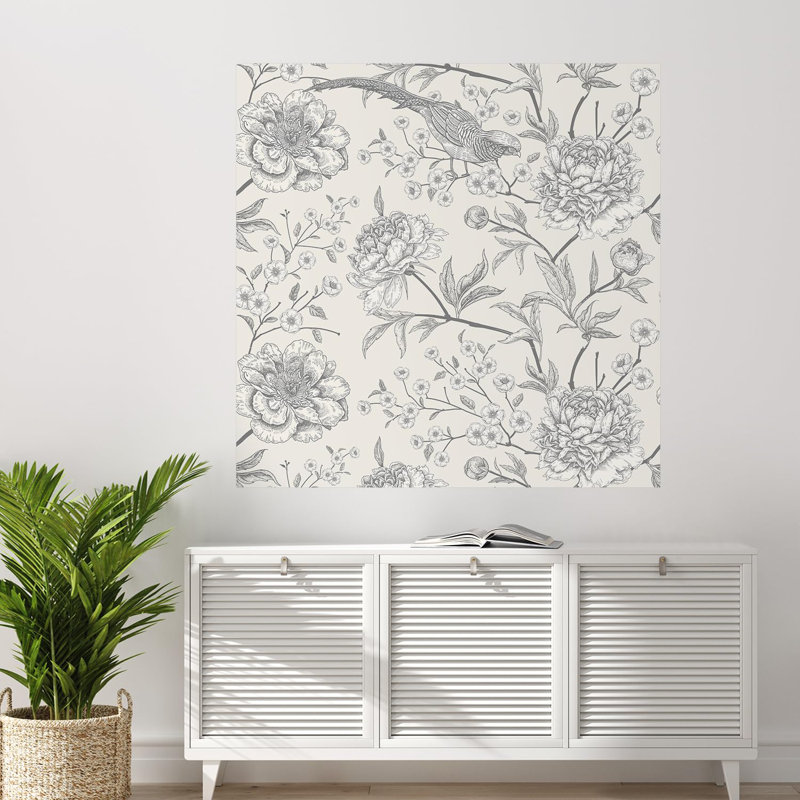 Bordure florale pelez et collez, L 48 po x l 48 po