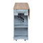 Îlot de cuisine mobile de 137 cm (54 po) avec prise de courant, rangement avec porte vitrée et roulettes verrouillables - Bleu gris