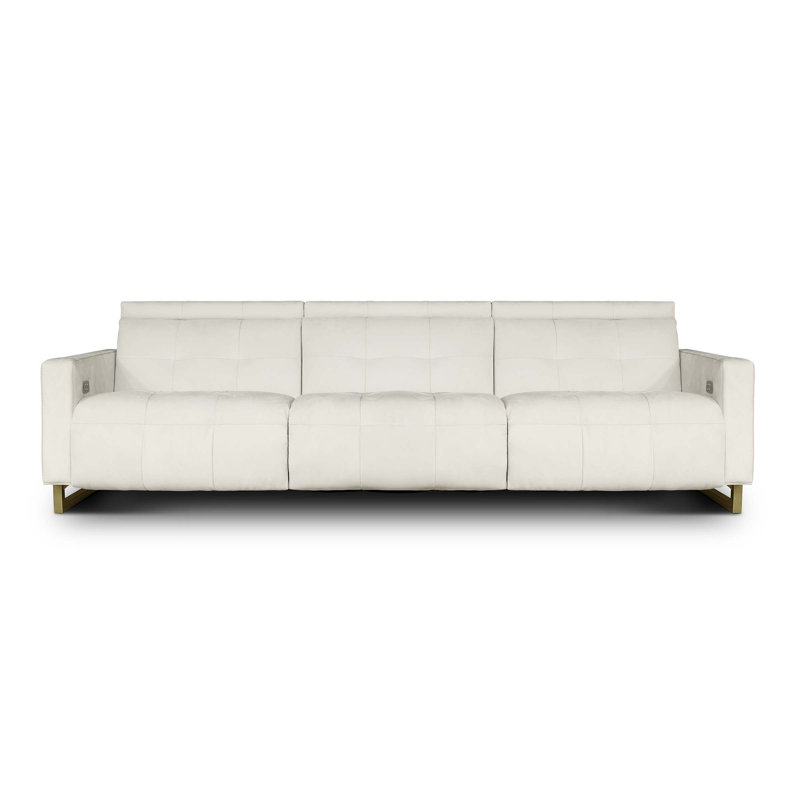 Casino Royale Power Reclining Sofa, Cashew Caressa Genuine Leather