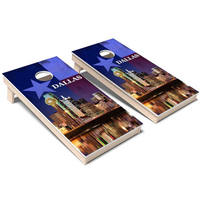 Ensemble de planches de cornhole en composite toutes saisons Destination Dallas City