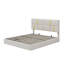 Grand lit plateforme tapissier en tissu avec système de rangement à levage hydraulique-589094430