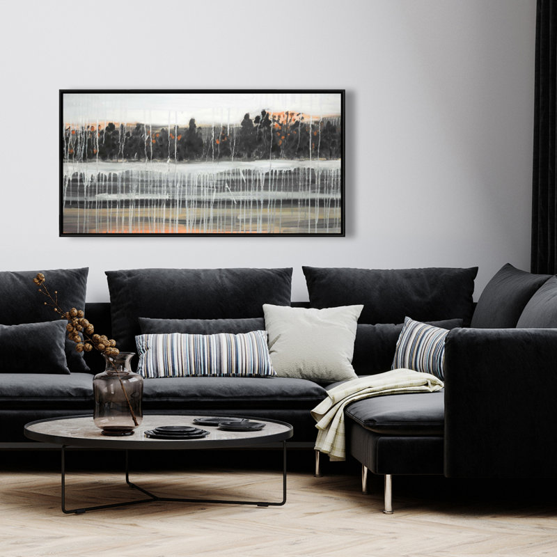 Rainy fall landscape - 24"x48" Framed canvas