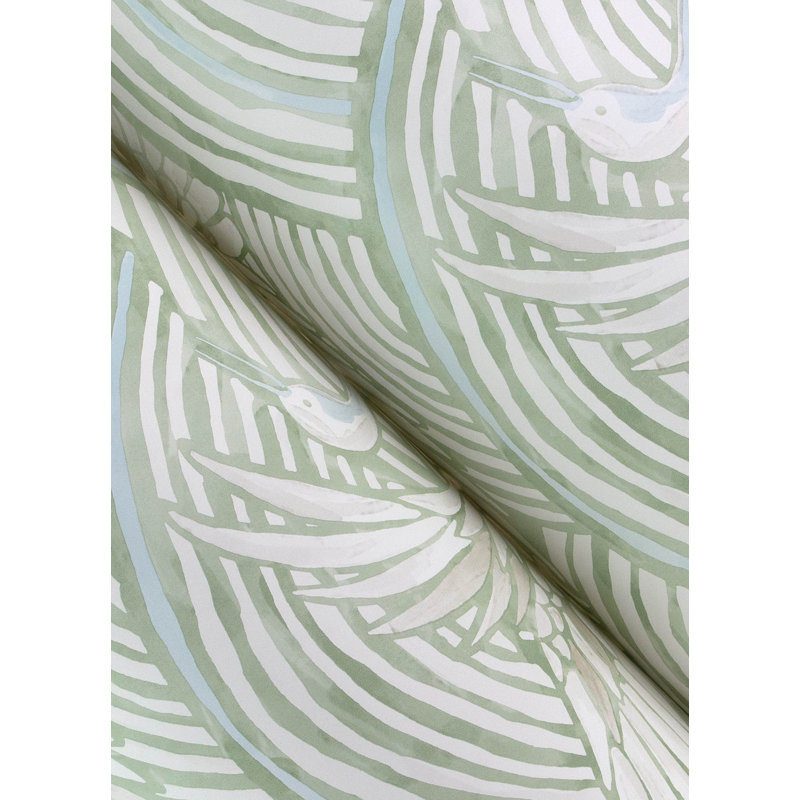 Papier peint Egret Sage Tidal Dance, Vert