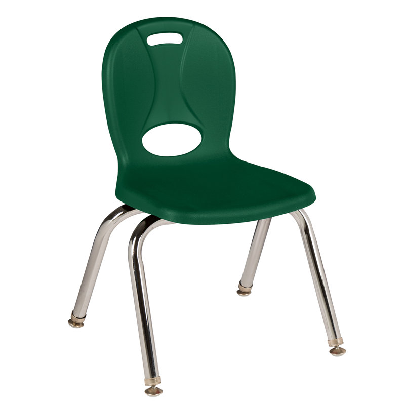 Structure Series Plastic Stacking Classroom Chairs with Contoured Seats (Set of 4), Graphite, 10 po, 4