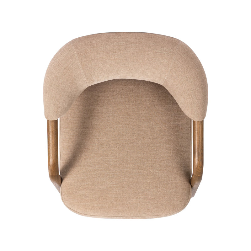 Brodie Chair-Sheldon Ivory, Laughlin Natural Polyester Blend, Tan Oak