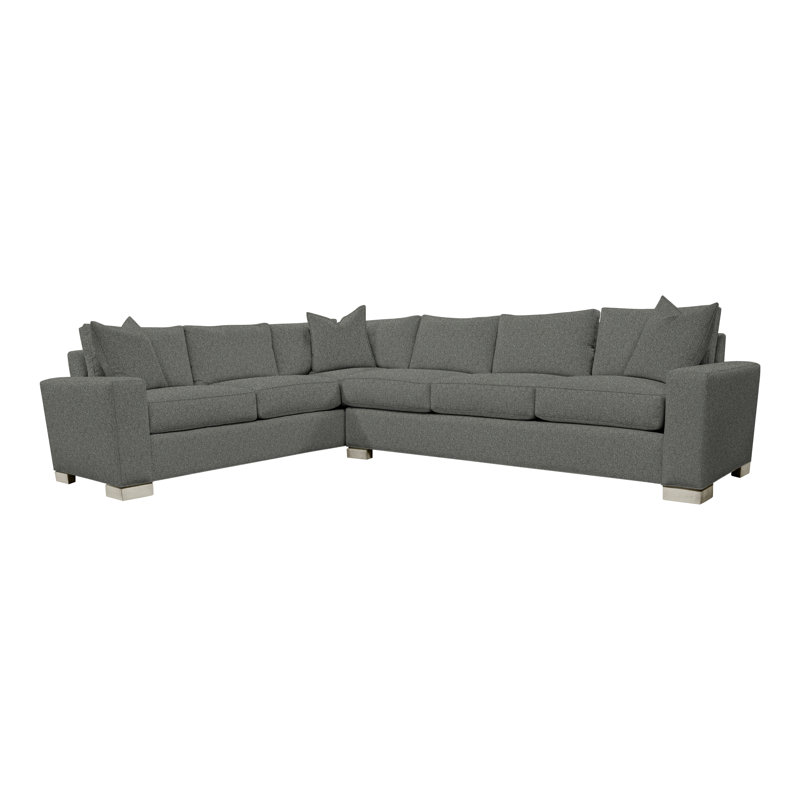 Canapé modulaire 2 pièces American Bungalow Claremont, Mélange de lin Ian Pewter, Wrenn