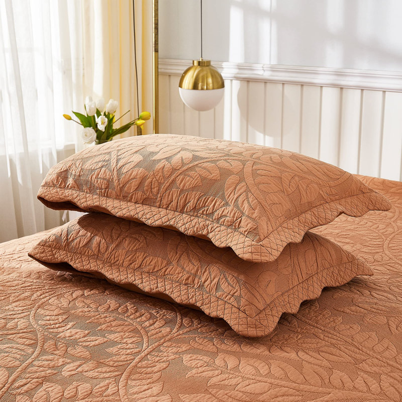 2 taies décoratives 100% coton matelassées, housses décoratives, Très grand, Orange