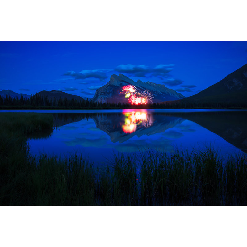 Fireworks In Banff by Andy_Hu - Wrapped Canvas Print, 30cm H x 46cm W x 3.8cm D