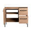 36" Modern Bathroom Vanity With 2 Drawers, White Resin Basin, And Soft-Close Hinges - Create A Relaxed Environment Freestanding Sink, Imitative Oak Color Enhance Your Bathroom's Visual Appeal