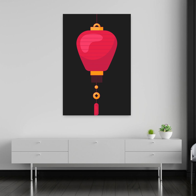 Lucky Chinese Lantern Traditional Wall Art Print by Marika Barsrsind - Wrapped Canvas Print, 152.4cm H x 101.6cm W